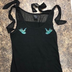 Shoulder Bow Tie Sparrow Tank Top